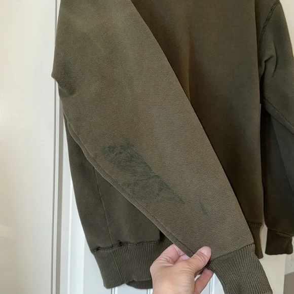 Vintage army green Champion pullover sweatshirt USA made medium *stain* - Picture 13 of 13